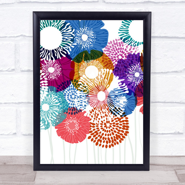 Modern Bold Flowers Close Variety Wall Art Print