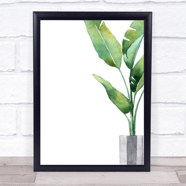 Watercolor Plant Silver Wall Art Print