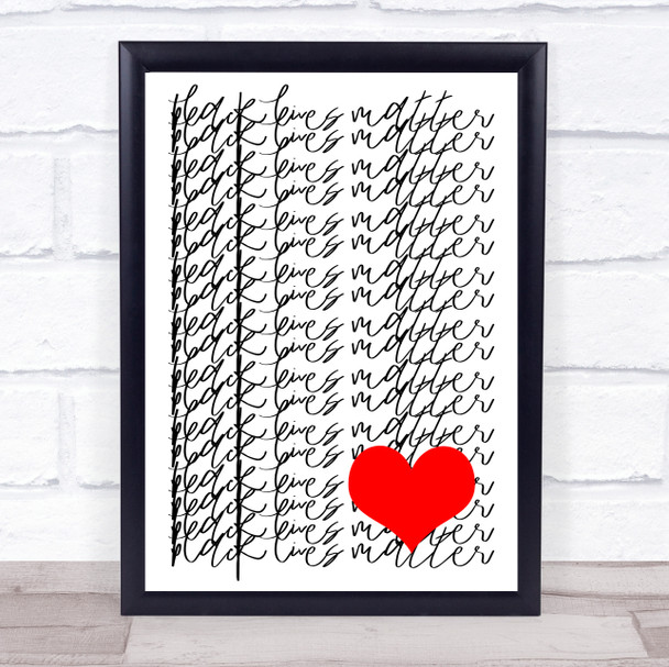 Black Lives Matter Script Text Wall Art Print