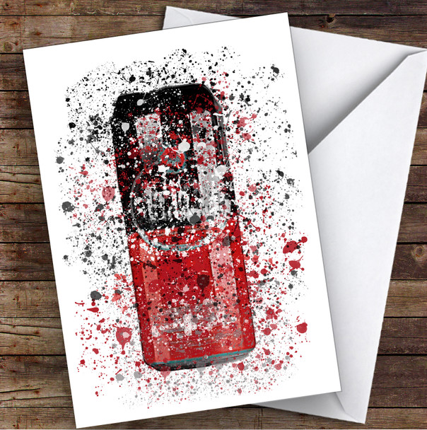 WaterColor Splatter Spanish Star Red Beer Can Personalized Birthday Card