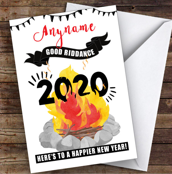 Good Riddance 2020 & A Happier New Year Lockdown Personalized Christmas Card