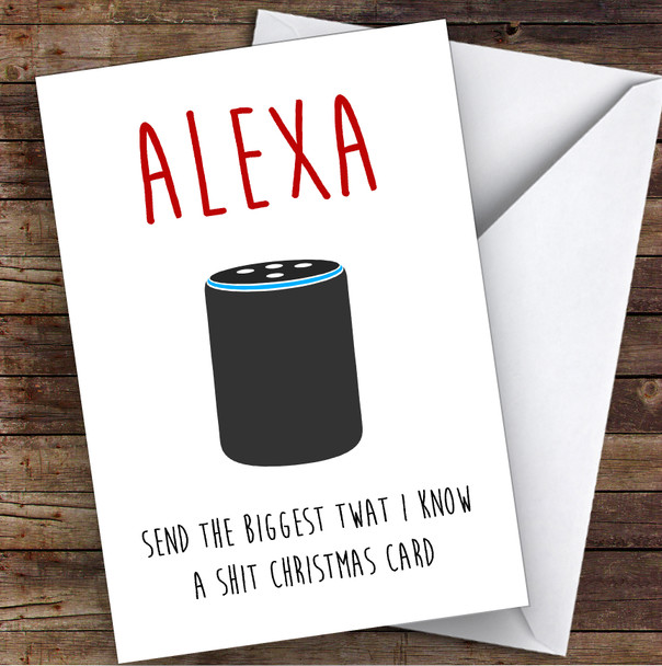 Funny Alexa Joke Personalized Christmas Card