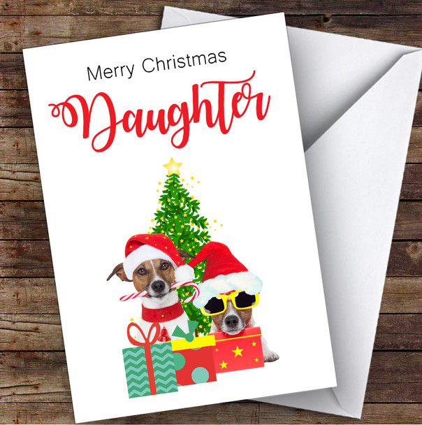 Daughter Christmas Party Dogs Personalized Christmas Card