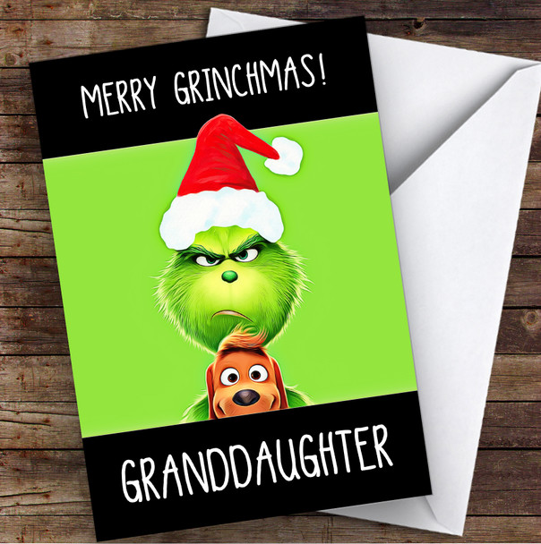 Granddaughter Grinchmas Personalized Christmas Card