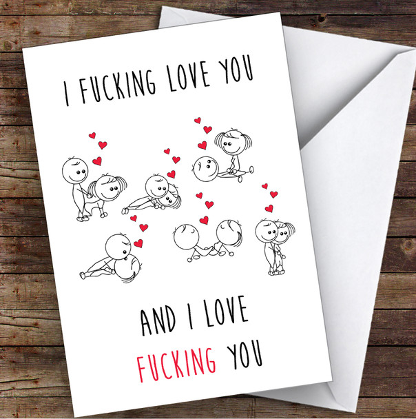 Rude Dirty Funny Love You Sexy Personalized Valentine's Day Card