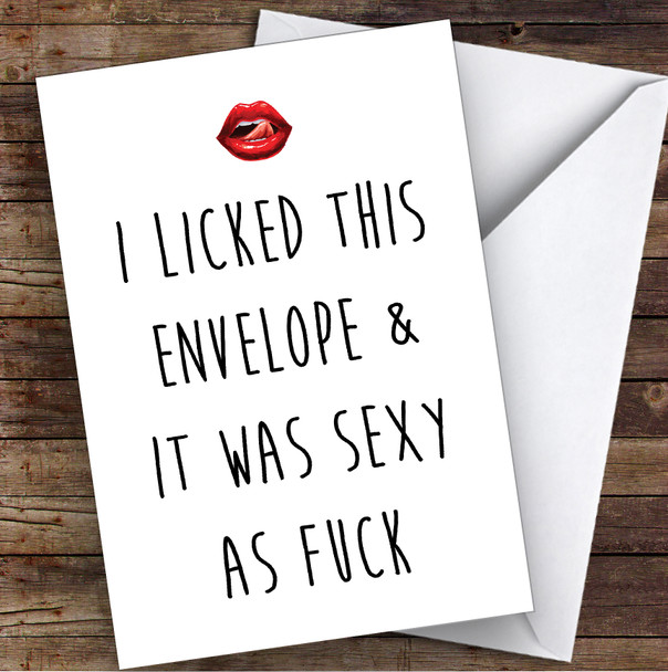 Licked The Envelope Sexy Personalized Valentine's Day Card