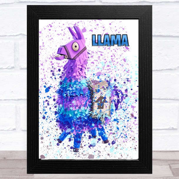Splatter Art Gaming Fortnite Llama Kid's Room Children's Wall Art Print