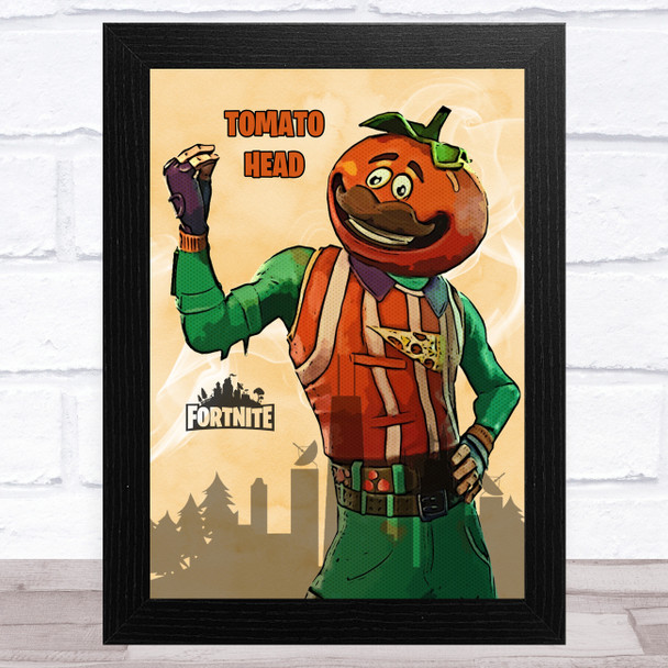 Tomato Head Gaming Comic Style Kids Fortnite Skin Children's Wall Art Print