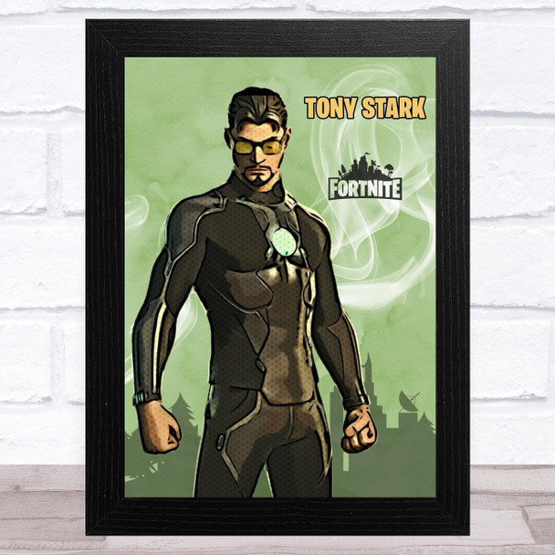 Tony Stark Gaming Comic Style Kids Fortnite Skin Children's Wall Art Print