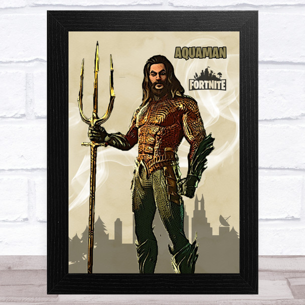 Aquaman Gaming Comic Style Kids Fortnite Skin Children's Wall Art Print