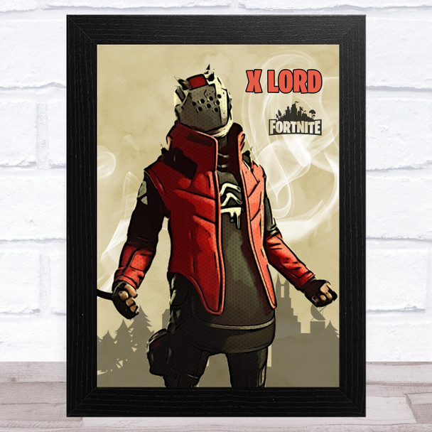 X Lord Gaming Comic Style Kids Fortnite Skin Children's Wall Art Print