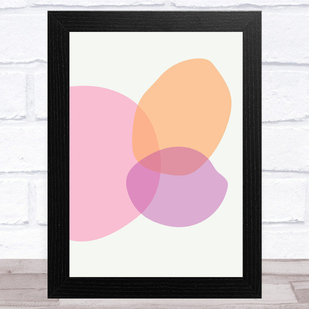 Orange Lilac And Pink Circles Abstract Style 2 Wall Art Print