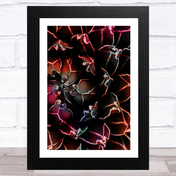 Greens & Reds Cactus Abstract Design 5 Wall Art Print