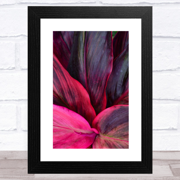 Pink Tropical Leaves Abstract Wall Art Print