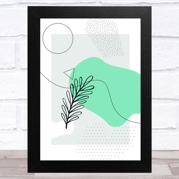 Green Splat Leaf Abstract Wall Art Print