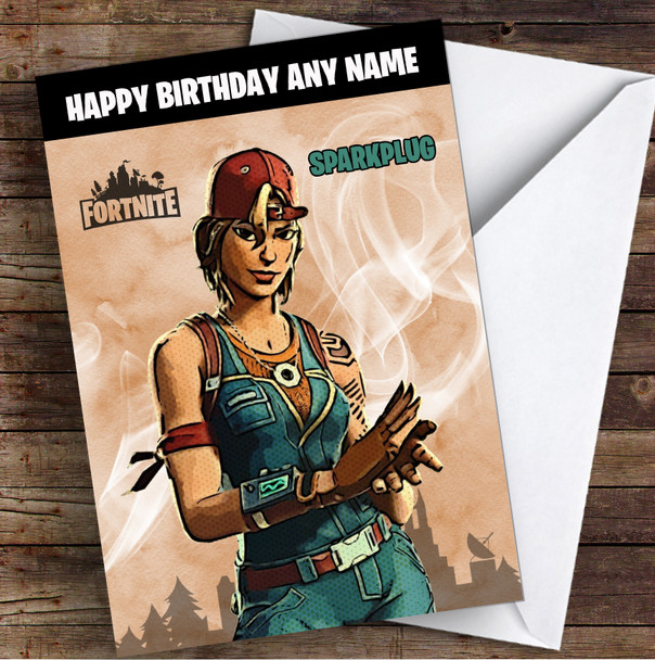 Sparkplug Gaming Comic Style Kids Fortnite Skin Children's Personalized Birthday Card