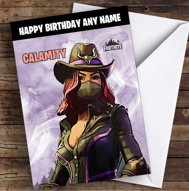 Calamity Gaming Comic Style Kids Fortnite Skin Children's Personalized Birthday Card