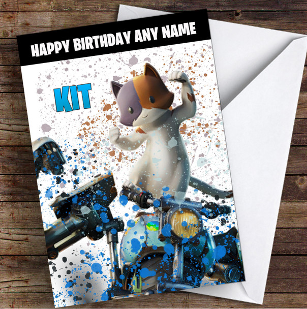 Splatter Art Gaming Fortnite Kit Kid's Children's Personalized Birthday Card