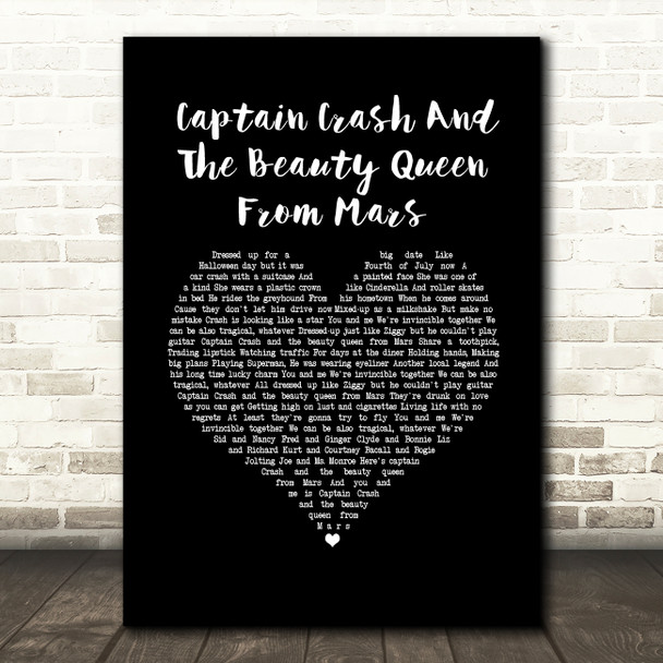 Bon Jovi Captain Crash And The Beauty Queen From Mars Black Heart Song Lyric Music Art Print