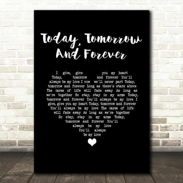 Elvis Presley Today, Tomorrow And Forever Black Heart Song Lyric Music Art Print