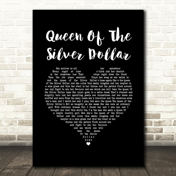 Dr. Hook Queen Of The Silver Dollar Black Heart Song Lyric Music Art Print