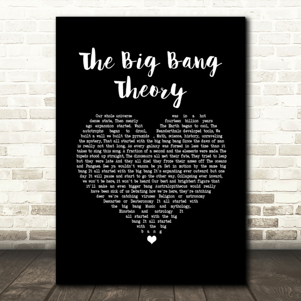 Barenaked Ladies The Big Bang Theory Theme Black Heart Song Lyric Music Art Print