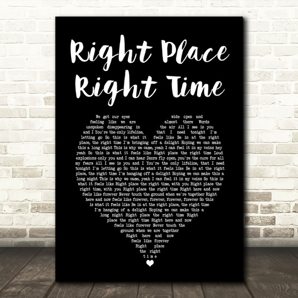 Olly Murs Right Place Right Time Black Heart Song Lyric Music Art Print