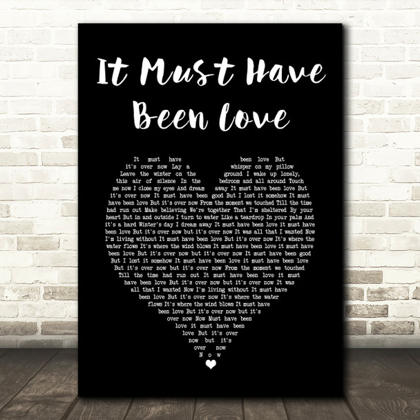 Roxette It Must Have Been Love Black Heart Song Lyric Music Art Print