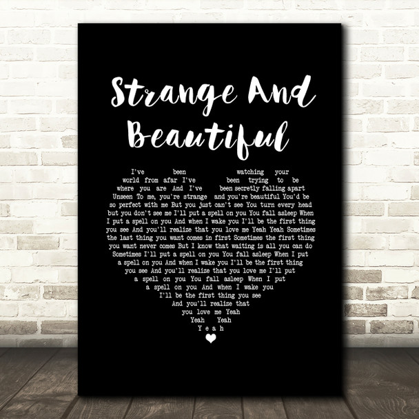 Aqualung Strange And Beautiful Black Heart Song Lyric Music Art Print