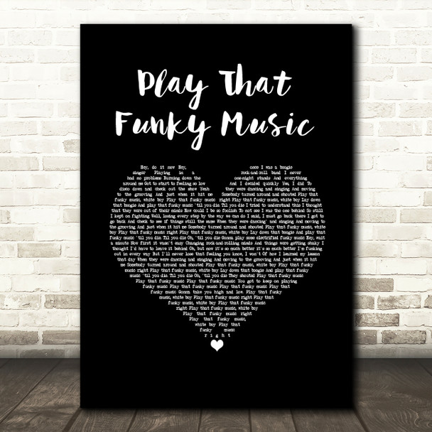 Wild Cherry Play That Funky Music Black Heart Song Lyric Music Art Print