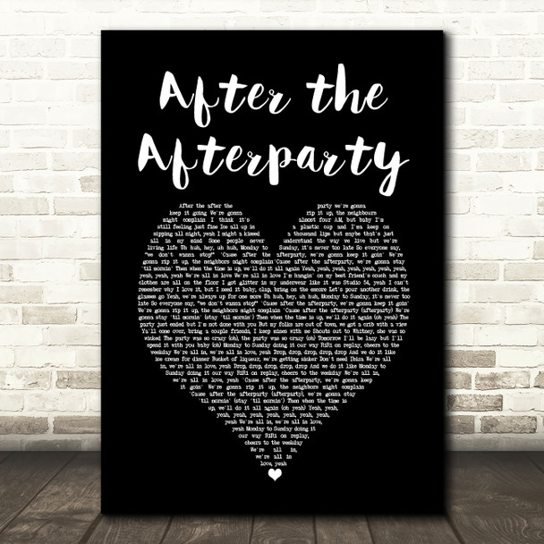 Charli XCX After the Afterparty Black Heart Song Lyric Music Art Print