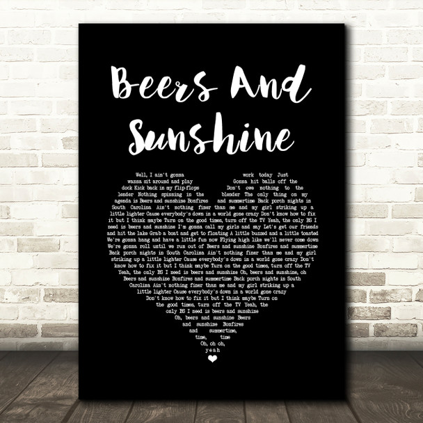 Darius Rucker Beers And Sunshine Black Heart Song Lyric Music Art Print