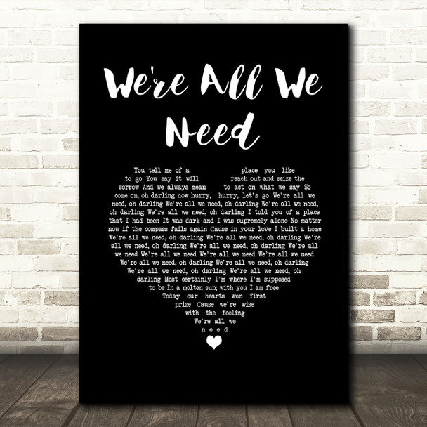 Above & Beyond feat. Zoë Johnston We're All We Need Black Heart Song Lyric Music Art Print