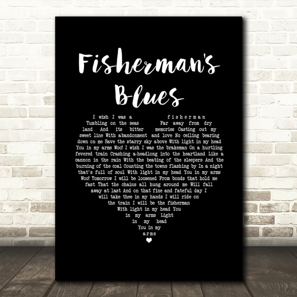 The Waterboys Fisherman's Blues Black Heart Song Lyric Music Art Print