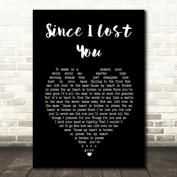 Genesis Since I Lost You Black Heart Song Lyric Music Art Print