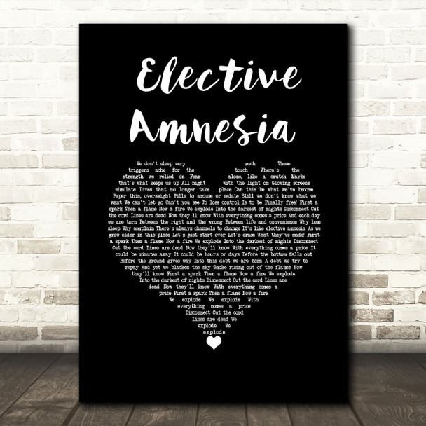 Rise Against Elective Amnesia Black Heart Song Lyric Music Art Print