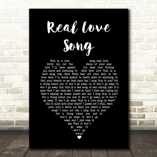 Nothing But Thieves Real Love Song Black Heart Song Lyric Music Art Print