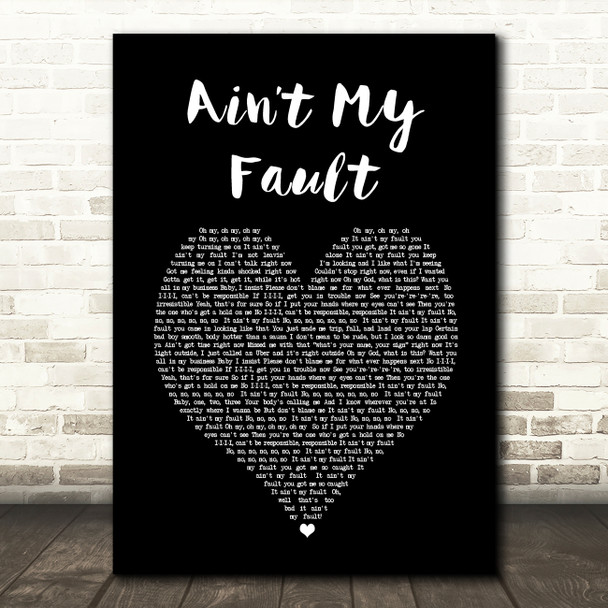 Zara Larsson Aint My Fault Black Heart Song Lyric Music Art Print