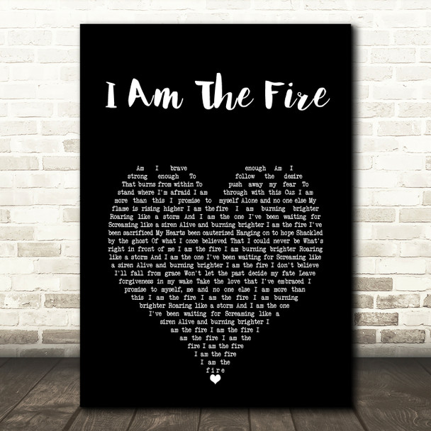 Halestorm I Am The Fire Black Heart Song Lyric Music Art Print