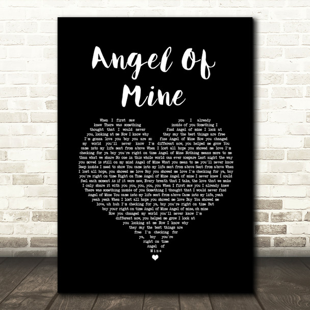 Monica Angel Of Mine Black Heart Song Lyric Music Art Print