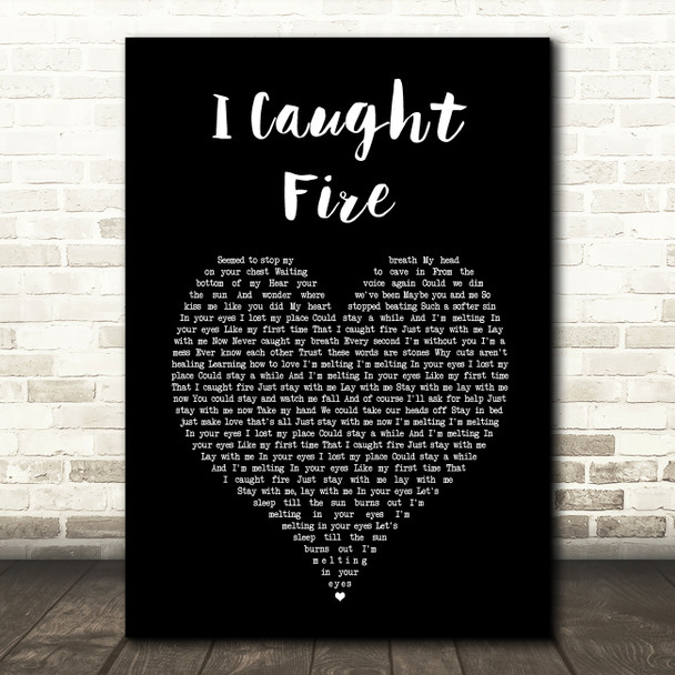 The Used I Caught Fire Black Heart Song Lyric Music Art Print