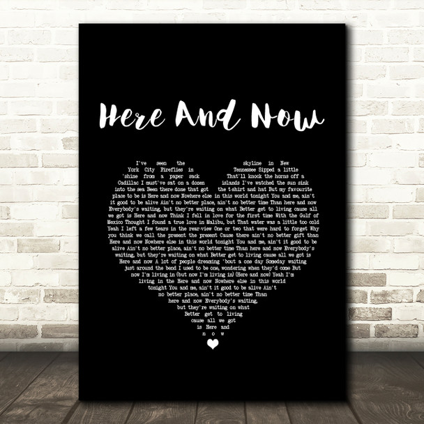 Kenny Chesney Here And Now Black Heart Song Lyric Music Art Print