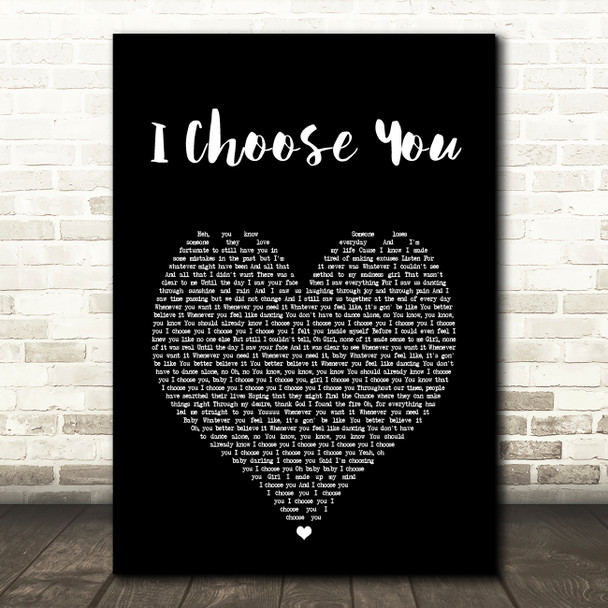 Paris I Choose You Black Heart Song Lyric Music Art Print