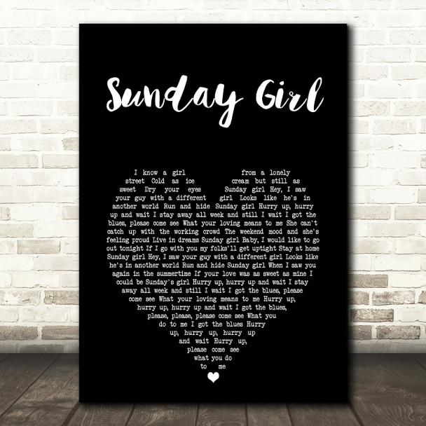 Blondie Sunday Girl Black Heart Song Lyric Music Art Print