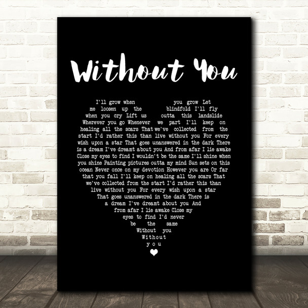 Eddie Vedder Without You Black Heart Song Lyric Music Art Print