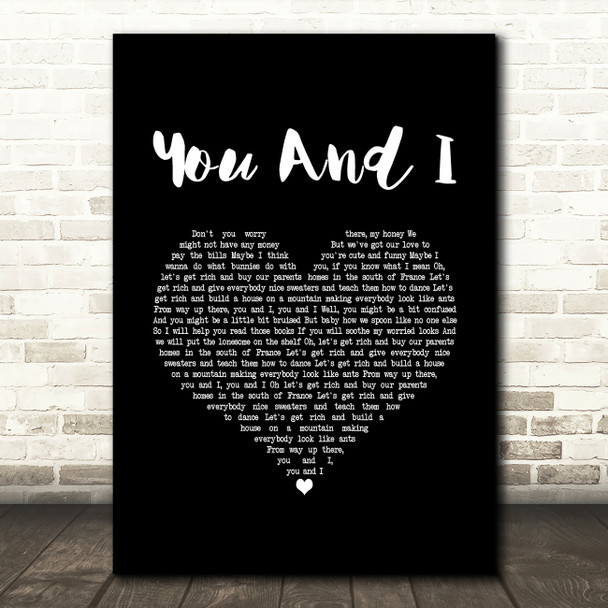 Ingrid Michaelson You And I Black Heart Song Lyric Music Art Print