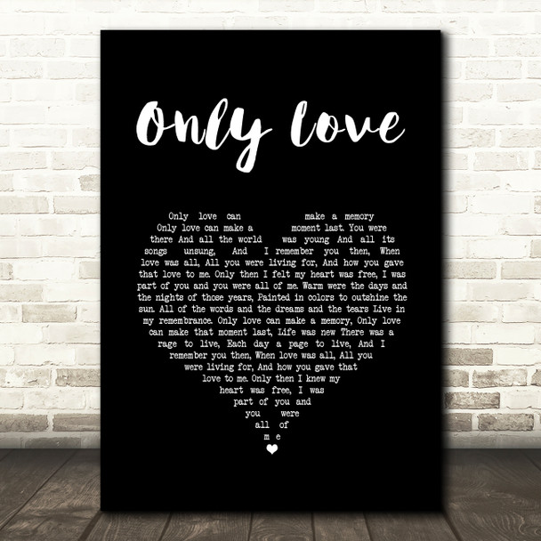 Nana Mouskouri Only Love Black Heart Song Lyric Music Art Print