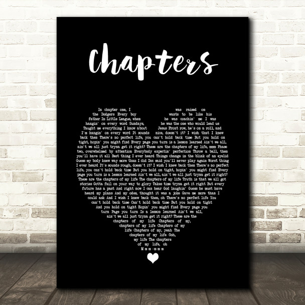 Brett Young Chapters Black Heart Song Lyric Music Art Print