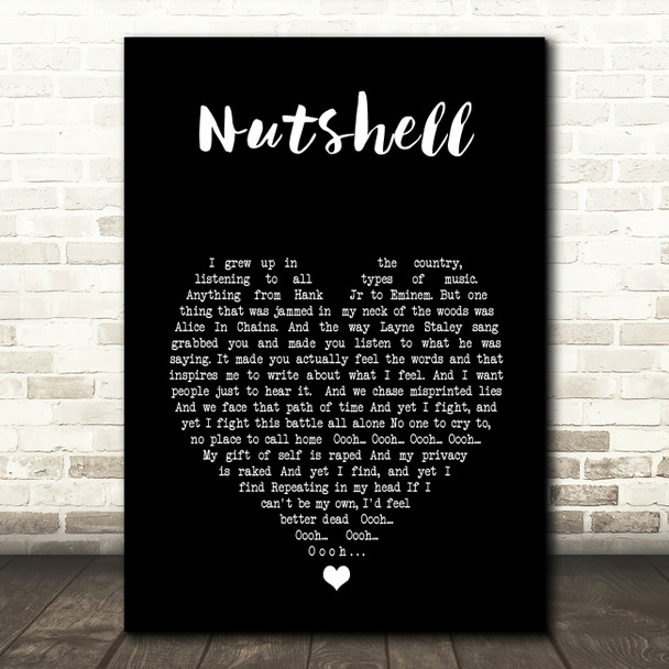 Upchurch Nutshell Black Heart Song Lyric Music Art Print