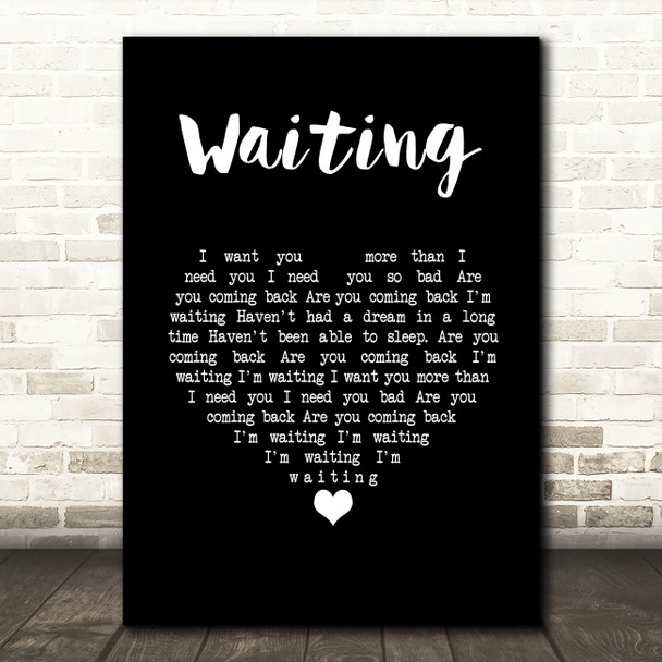 Alice Boman Waiting Black Heart Song Lyric Music Art Print